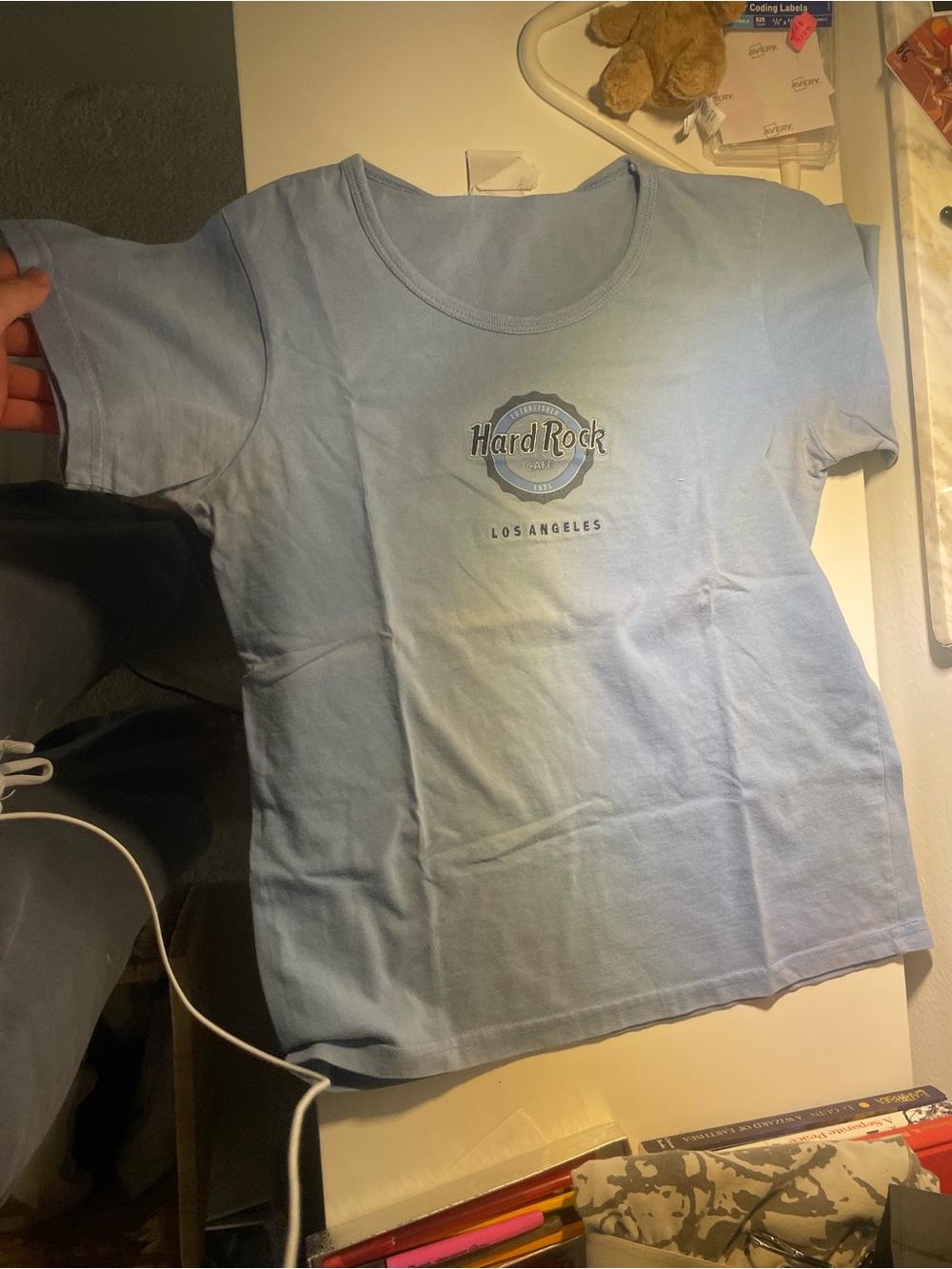 Vintage Hard Rock Cafe Pale Blue Los Angeles Logo Tee